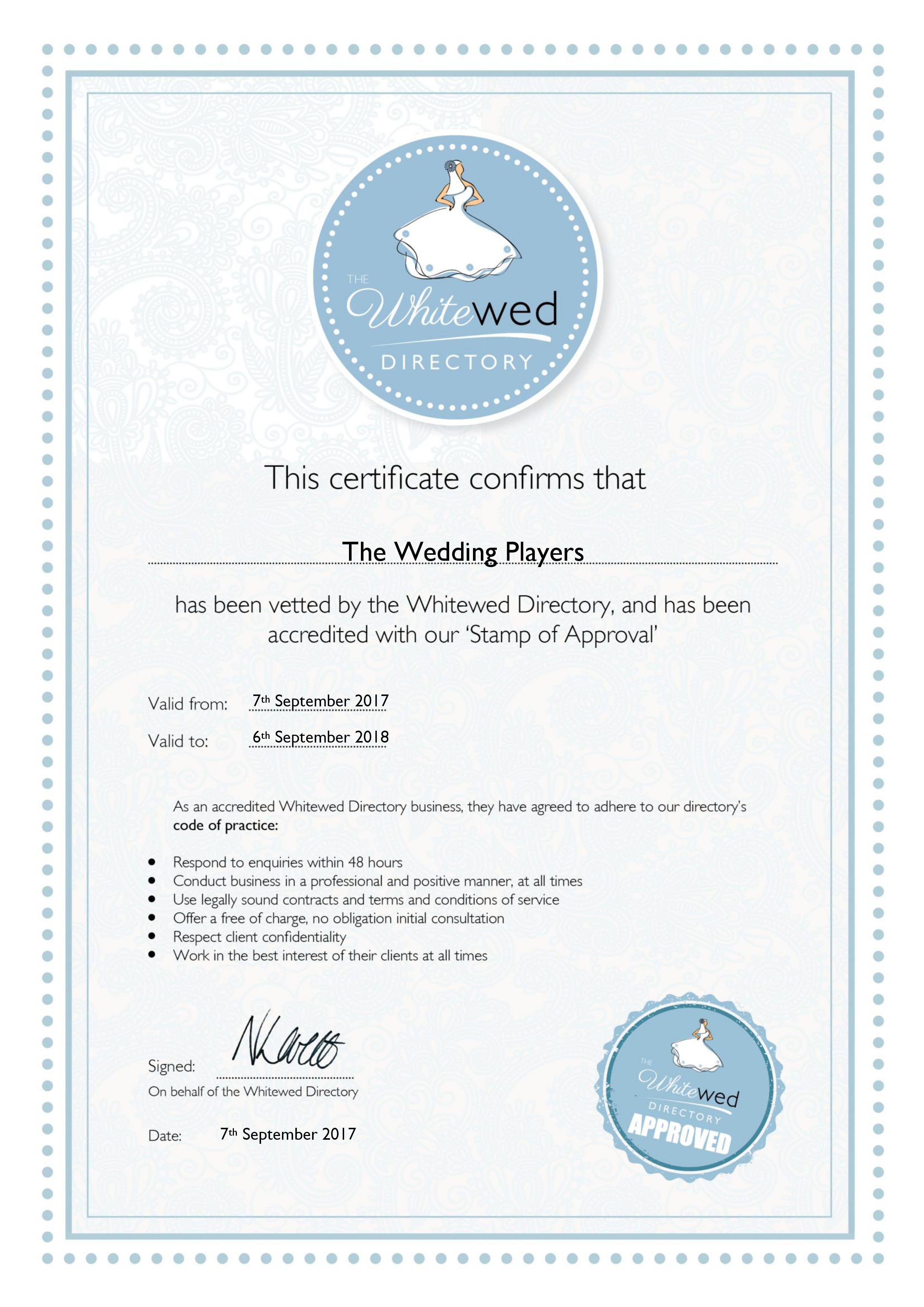 Whitewed Directory Accredited!